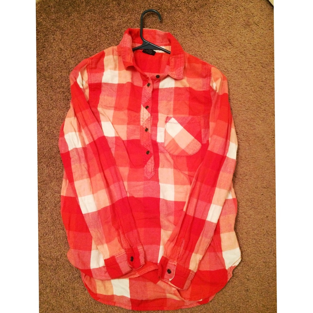 Faded Glory Plaid Button down❤️🧡